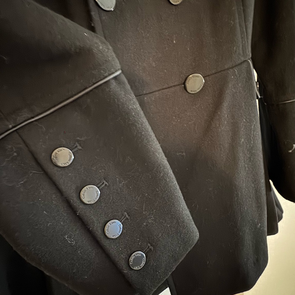 Calvin Klein Black Double-Breasted Coat - Picture 4 of 8
